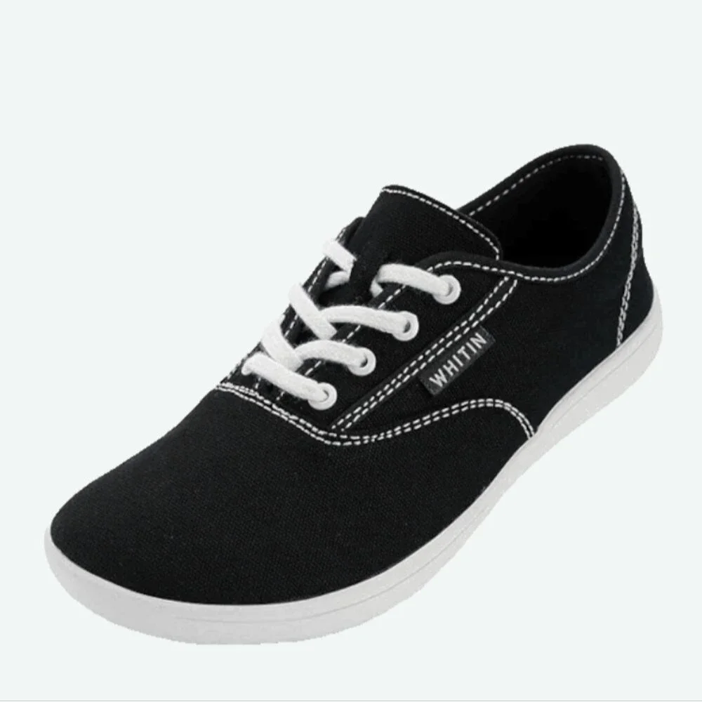 WHITIN Men's Canvas Barefoot Shoes Canvas Sneakers Navy White Size 11 EU 43